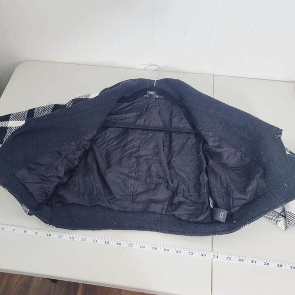 Ellen Tracy Womens 4 Black White Tartan Plaid Preppy Academia Crop Tweed Jacket - Picture 11 of 14